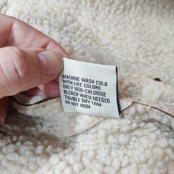 Vtg Y2K LEI Penny Lane Coat Faux Suede & Fur Hooded Jacket Sherpa Lined Large - Picture 9 of 11